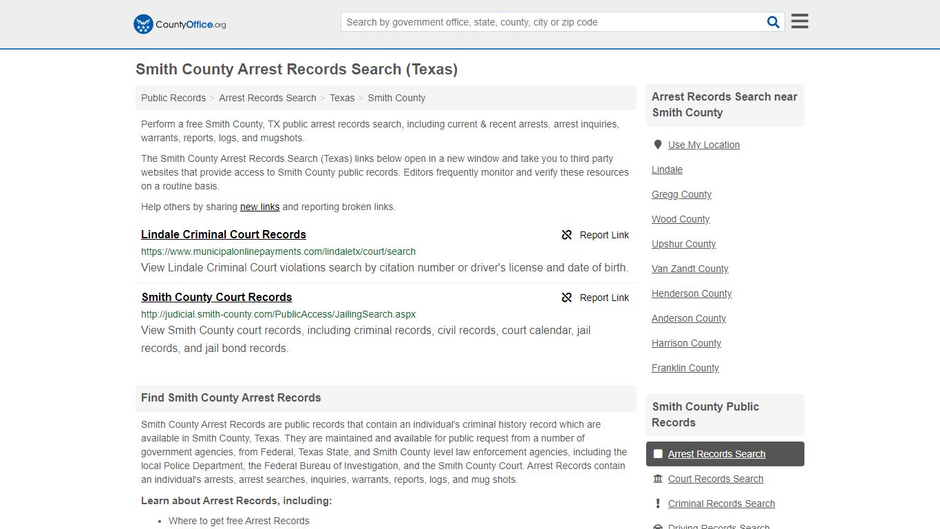 Arrest Records Search - Smith County, TX (Arrests & Mugshots)